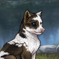 Piebald Lead Pup Headshot