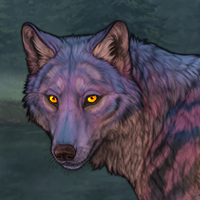 Psychadellic Tabby Wolf Headshot