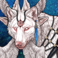 ✮｡Wolf Painted White Headshot
